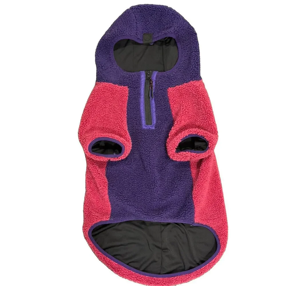 Dog Sherpa Fleece Sweater Hoodie Size 22 Purple Pink Warm Dog Coat Canada Pooch
